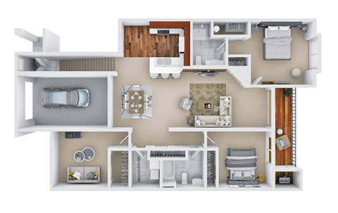 Floor plan for 3 beds, 2 baths, 1600 sqft